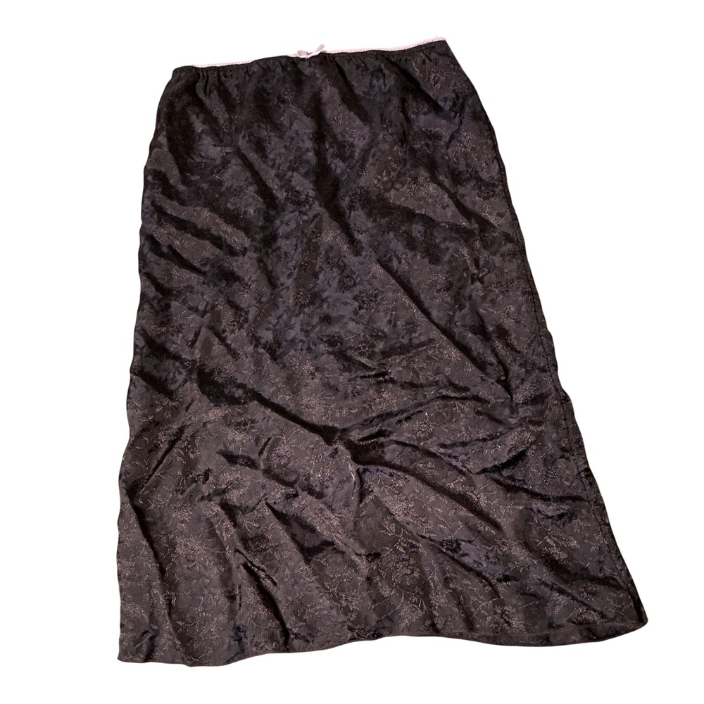 Urban Outfitters Floral Jacquard Midi Skirt‎ Womens S Brown Lace Trim Coquette